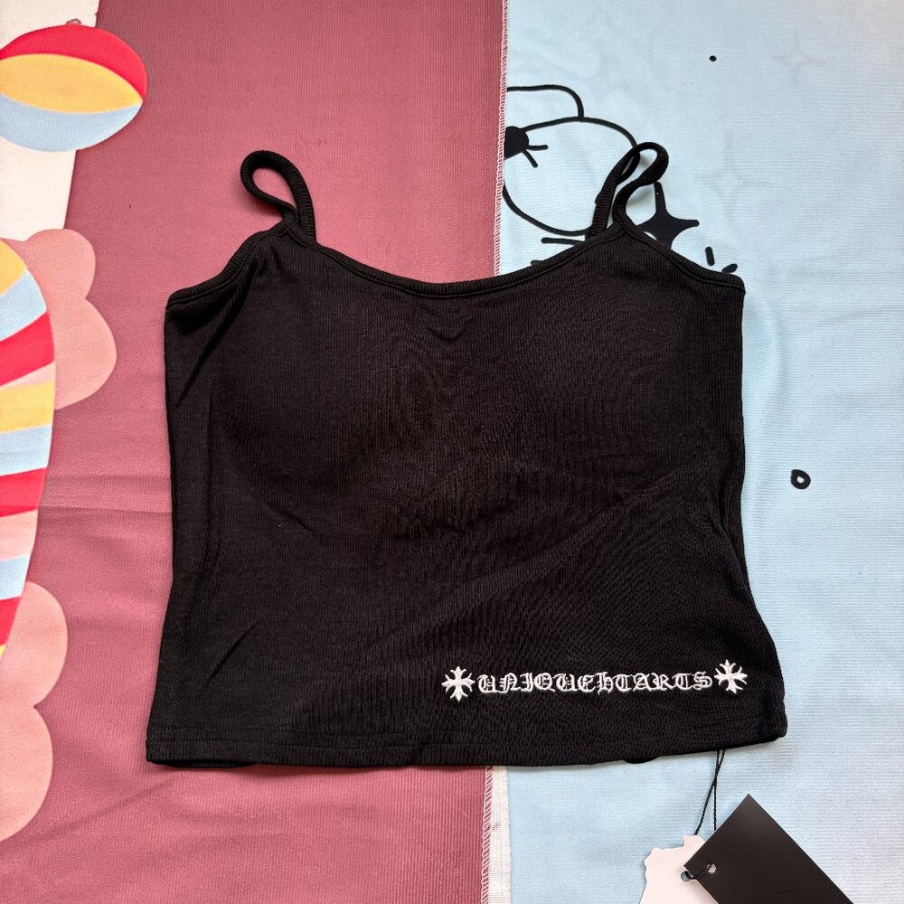 Chrome Hearts Gothic Letter Embroidery Short Tank Top